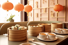 中国餐饮美食地方特色广式早茶摄影图