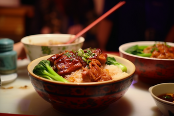中国美食地方特色港式茶餐厅菜品摄影图