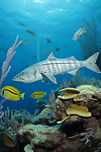 水产海产鱼类养殖餐饮生鲜河鲜梭鱼海水养殖摄影图