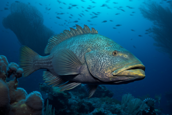 鱼类养殖海鲜餐饮生鲜河鲜石斑鱼海水养殖摄影图
