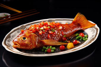 水产海产鱼类养殖海鲜餐饮生鲜黄鱼摄影图