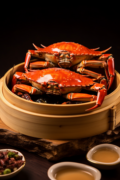 水产海产蟹类海鲜餐饮生鲜河鲜梭子蟹摄影图