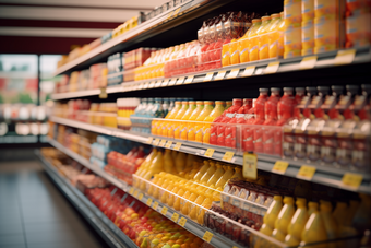 超市货架商业超市零售商品促销电商消费经济摄影图