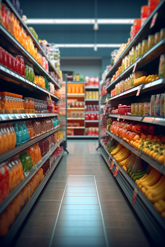 超市货架商业超市零售商品促销电商购物经济摄影图