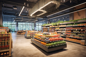 超市促销场景商业超市商品促销电商购物消费经济摄影图