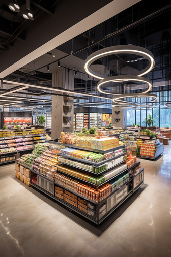 超市促销场景消费经济摄影图