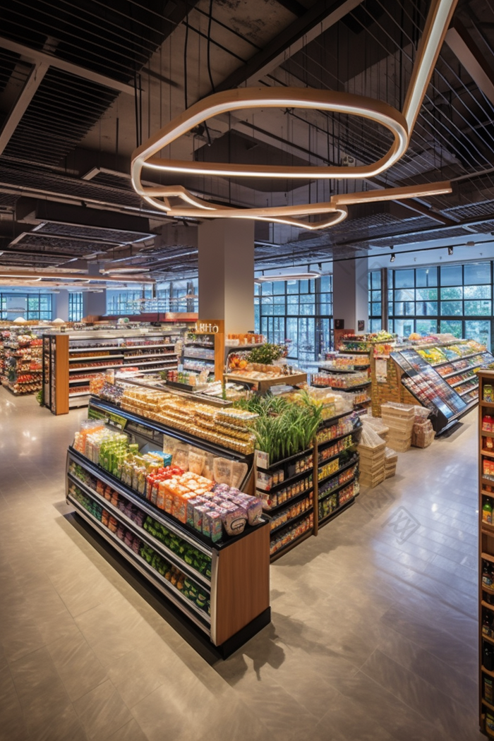 超市促销场景超市零售商品促销电商购物消费经济摄影图