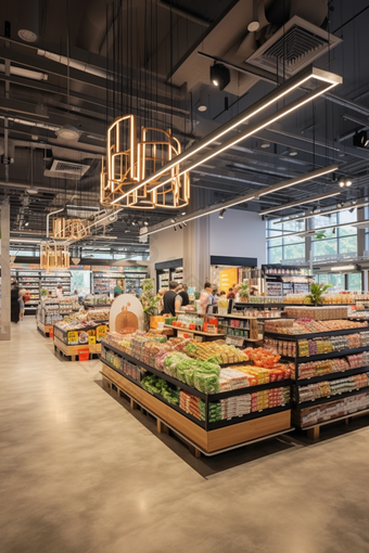 超市促销场景商业超市零售购物消费经济摄影图