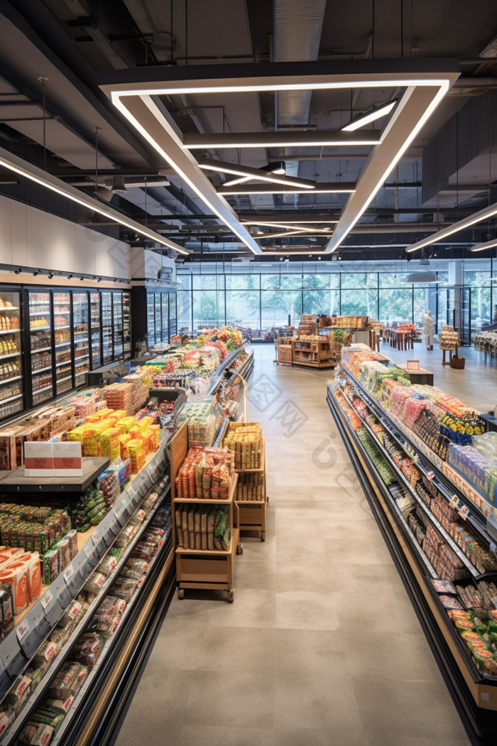 超市促销场景商业超市零售商品促销电商购物消费经济摄影图