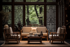 家具新中式禅宗风格摄影图