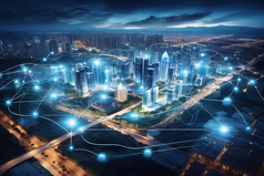 5G数字网络智慧城市摄影图