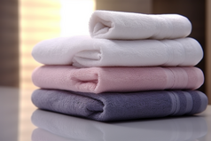 毛巾卷布草布料居家洗护用品摄影图