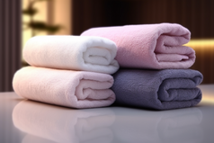 毛巾卷布草布料居家洗护用品酒店宾馆旅店摄影图