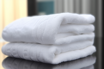 白色毛巾布草布料居家洗护用品酒店宾馆旅店商务洗手间摄影图