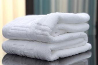 白色毛巾布草布料居家洗护用品酒店宾馆商务住宿洗手间摄影图