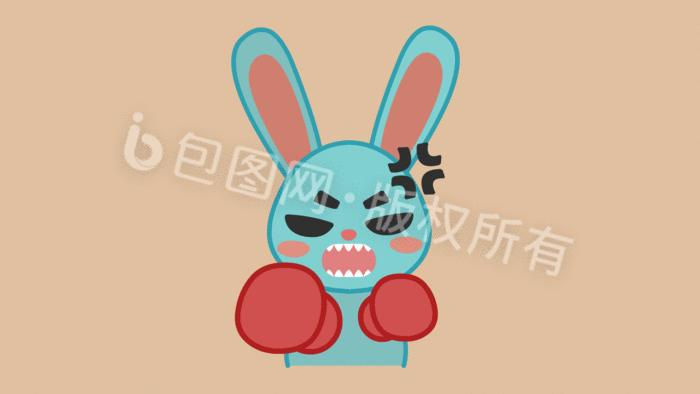 兔子打拳击表情包动图gif
