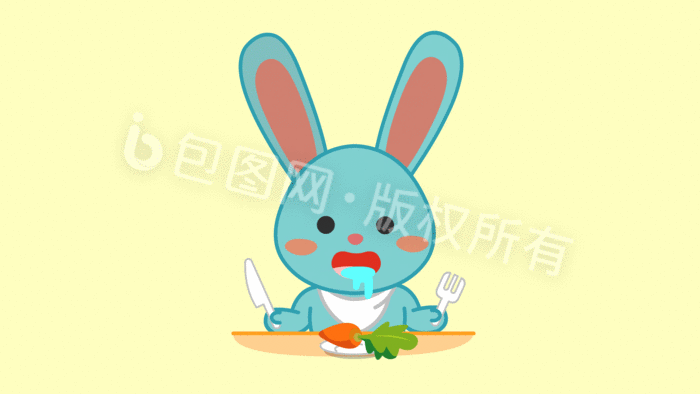 兔子晚餐红萝卜表情包gif动图下载-包图网