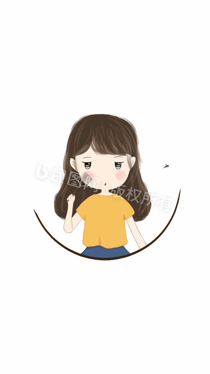 【psd】 女孩夏天热表情包打蚊子  所属分类: 动图gif 文件格式: psd