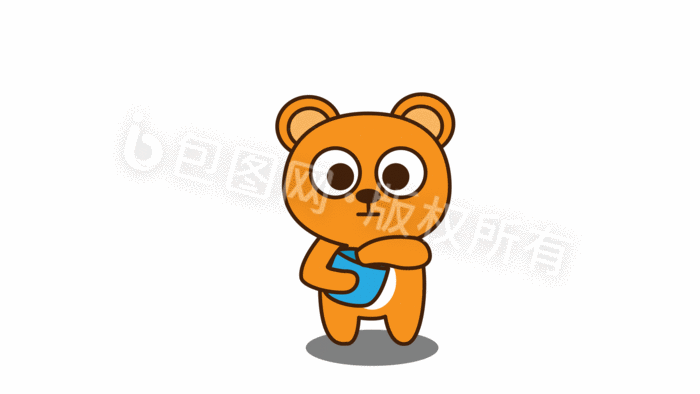 可爱帅气小熊吃零食动态表情包配图gif动图下载-包图网