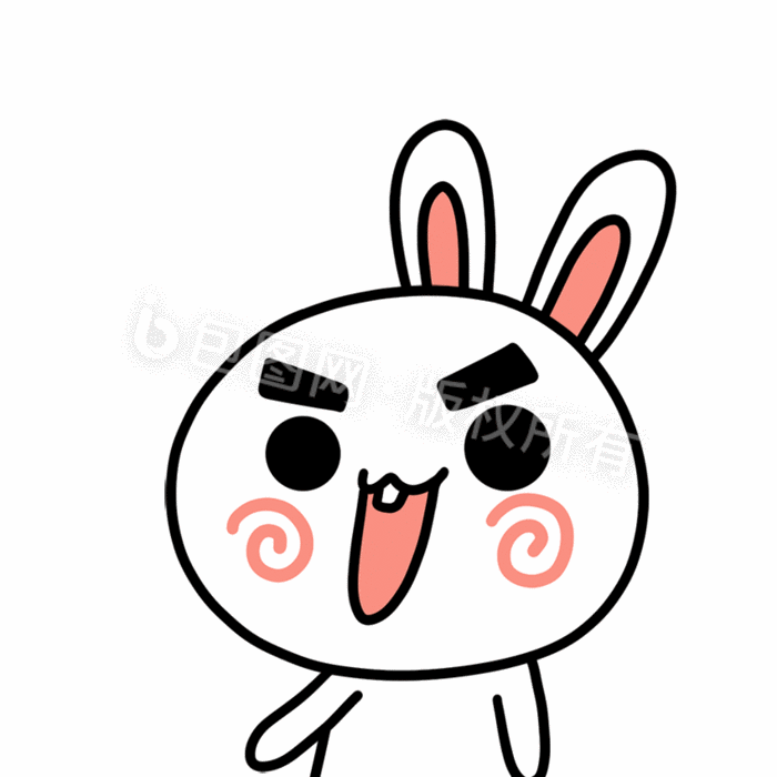 可爱萌兔表情包-5加油gif动图下载-包图网