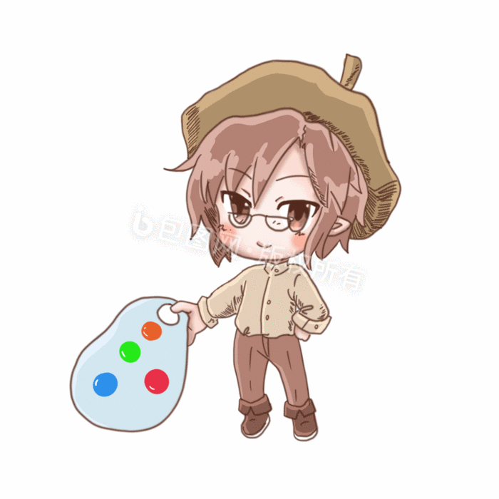 二次元表情包卡通画画的小正太gif动图下载-包图网