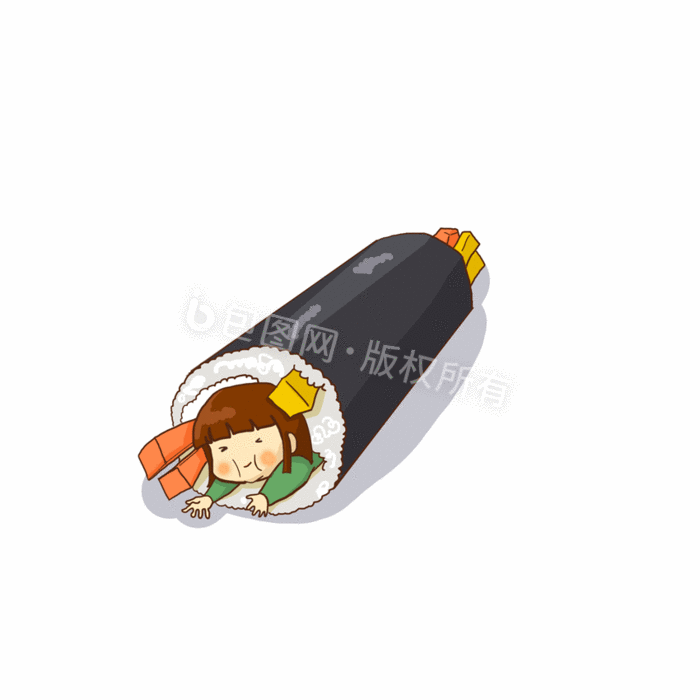 次元gif表情包卡通漫画寿司娘之寿司卷  所属分类: 动图gif 文件格式