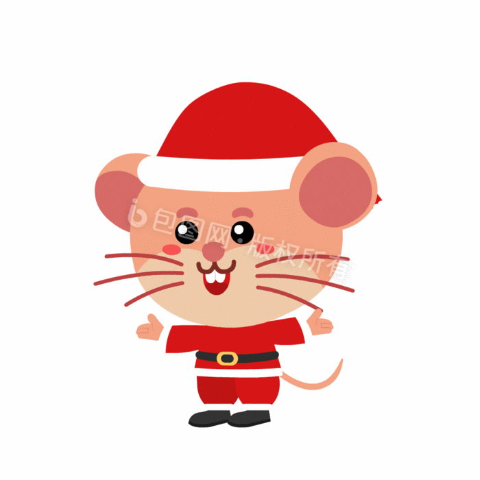 圣诞老鼠圣诞节快乐gif动图下载-包图网