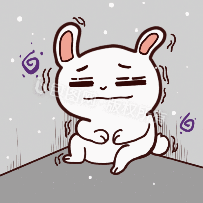白色卡通兔子可怜动态表情包