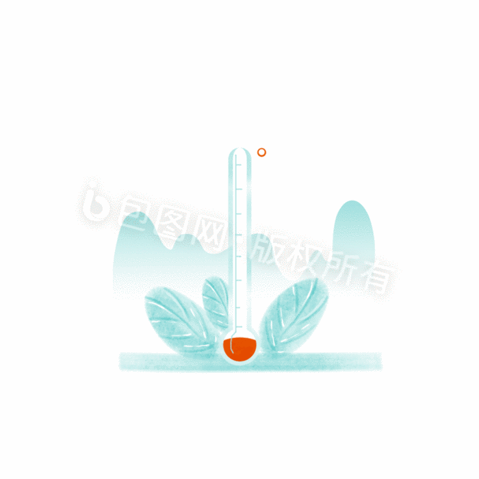 橙色水彩夏日温度计小动画gif动图下载-包图网