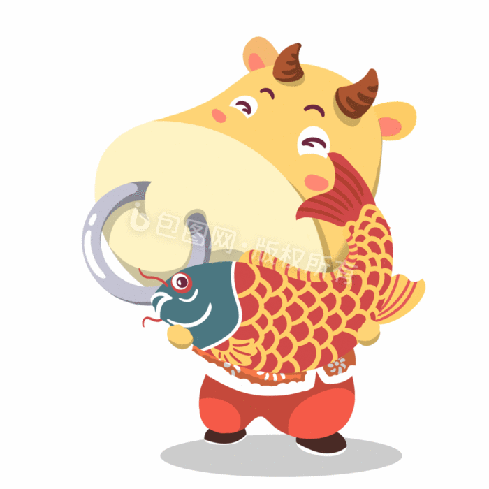 福牛拜年红包喜庆春节民俗元素小动画gif