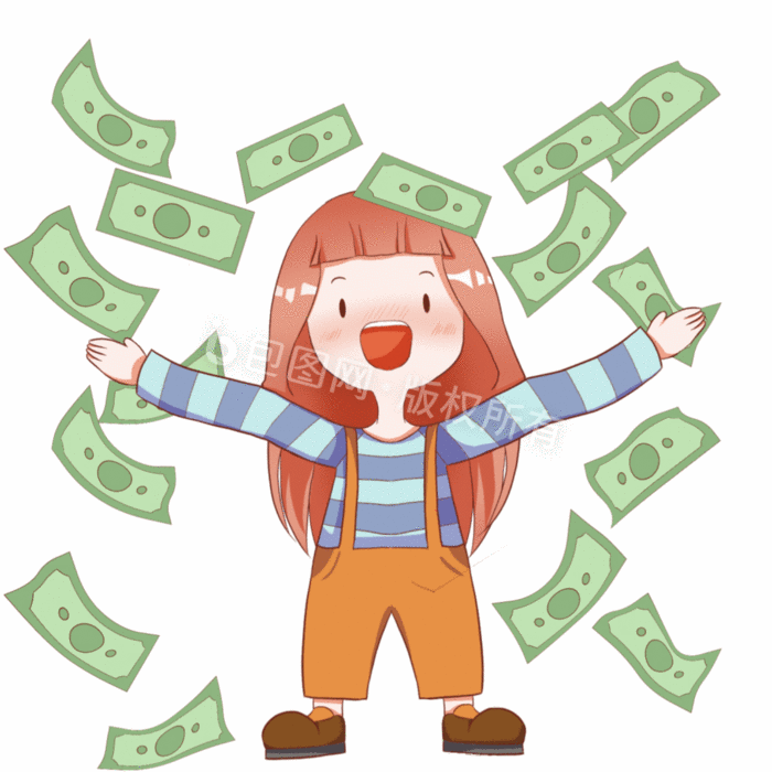 图像类型: 横图 版权: 独家版权 包图网提供精美好看的卡通女孩发钱