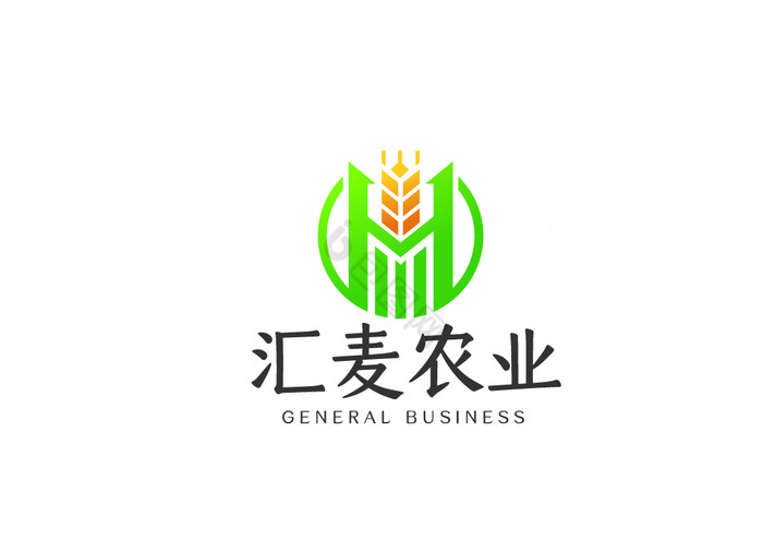 HM字母麦子农业logoVI模板