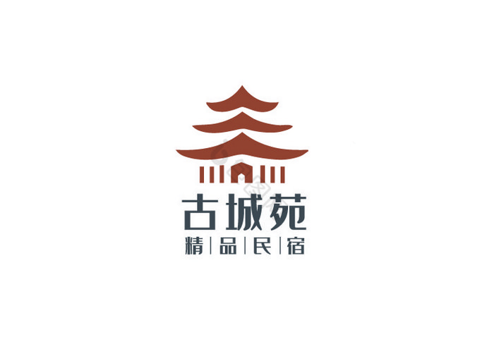 楼形民宿logo标志