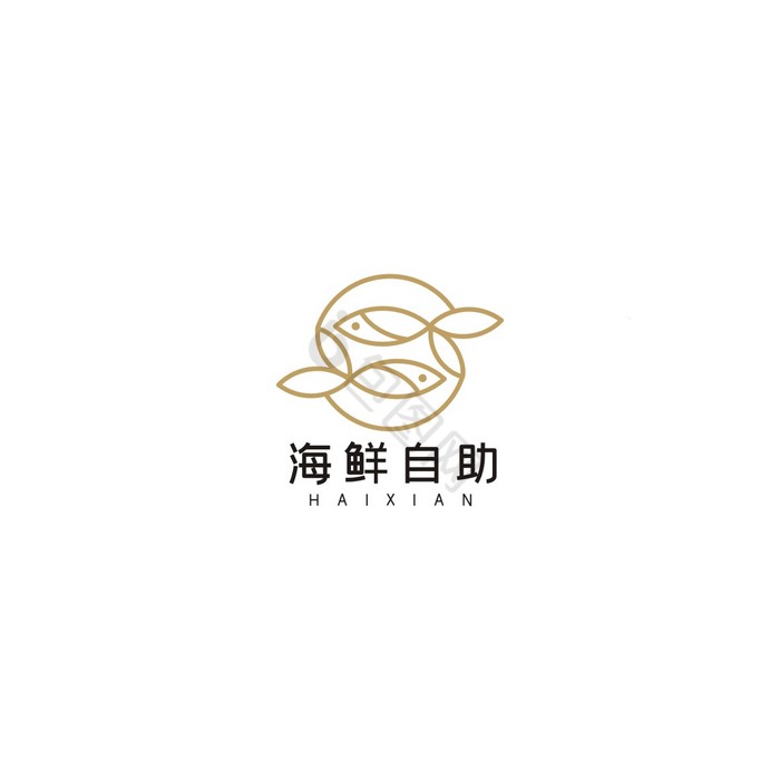 餐饮海鲜自助鱼LOGO标志VI