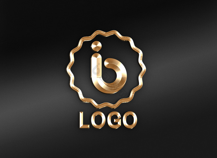 黑底炫酷黄金炫丽金属logo标志