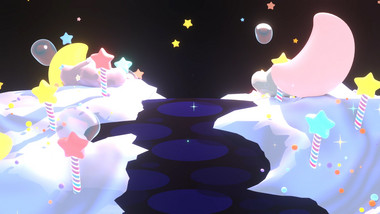 卡通星星拐杖糖月亮气泡童话背景视频素材