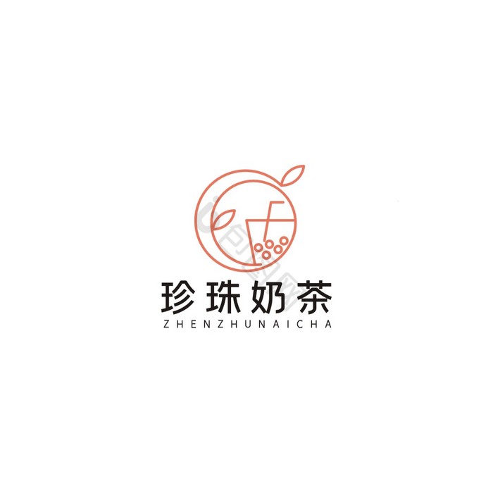 珍珠奶茶饮品店茶餐厅LOGO标志VI