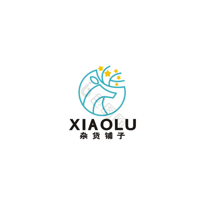 杂货铺便利店小鹿星星LOGO标志VI