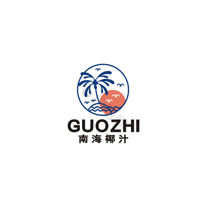 椰汁海南饭店海边海鲜LOGO标志VI