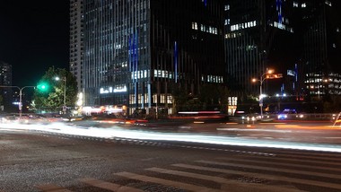 4k济南万达广场商业街<strong>夜景</strong>延时