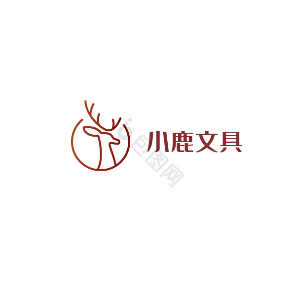 小鹿文具百货标志logo