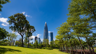 深圳人才公园子弹头现代地标建筑延时