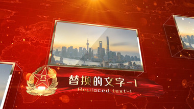 大气的建军节ae图文模板