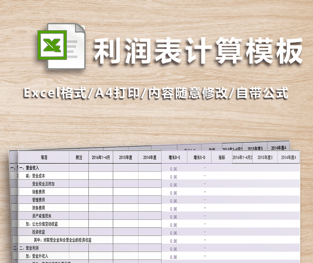 利润表计算公式