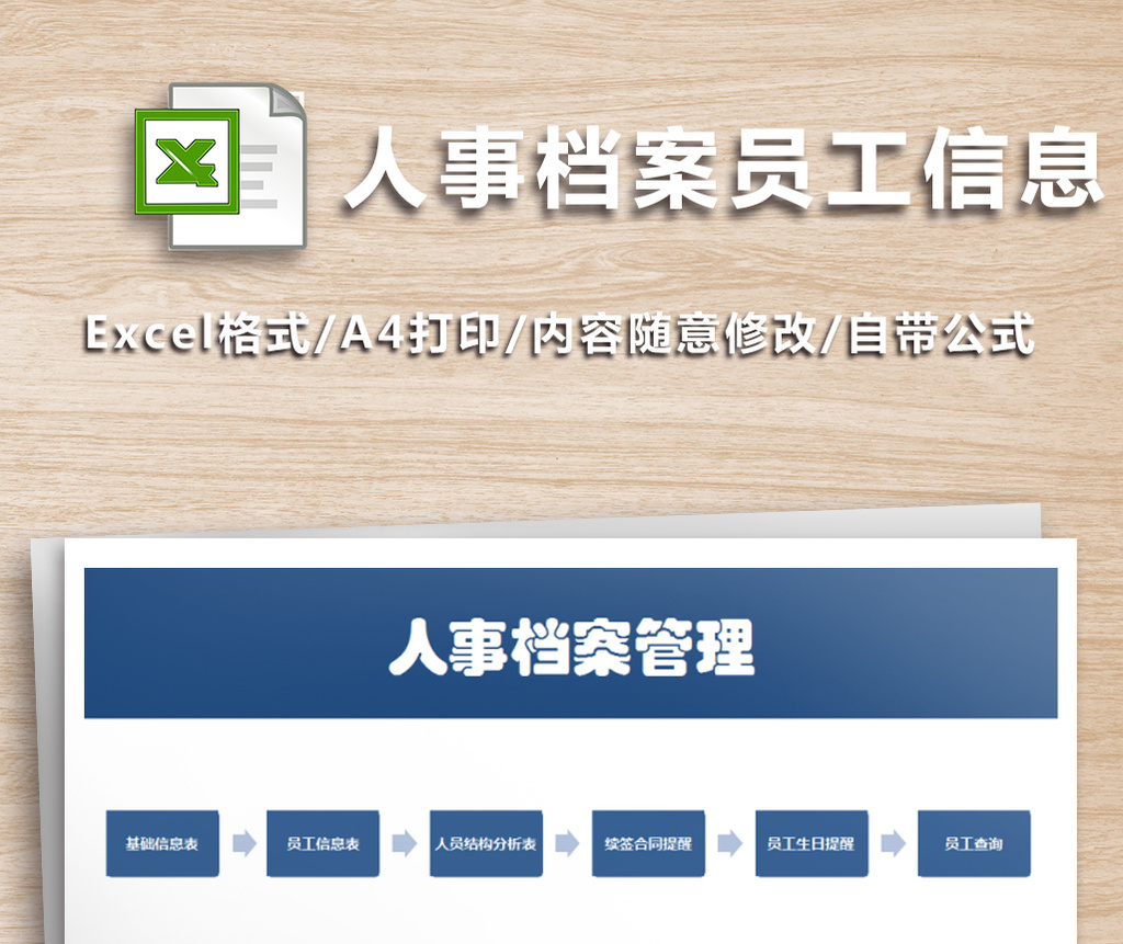 人事档案员工信息管理系统Excel表格模板免费