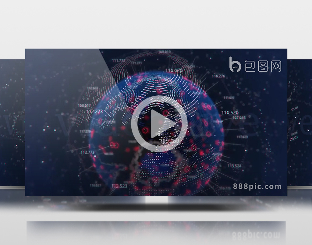 高科技全息图粒子地球旋转动画特效ae模板