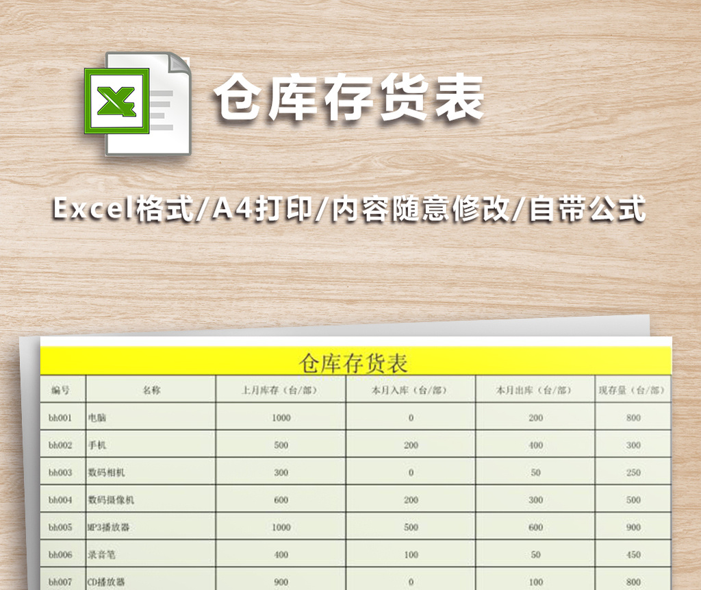 通用模板仓库存货表格是由【包图网】原创设计师上传 浏览本次作品的