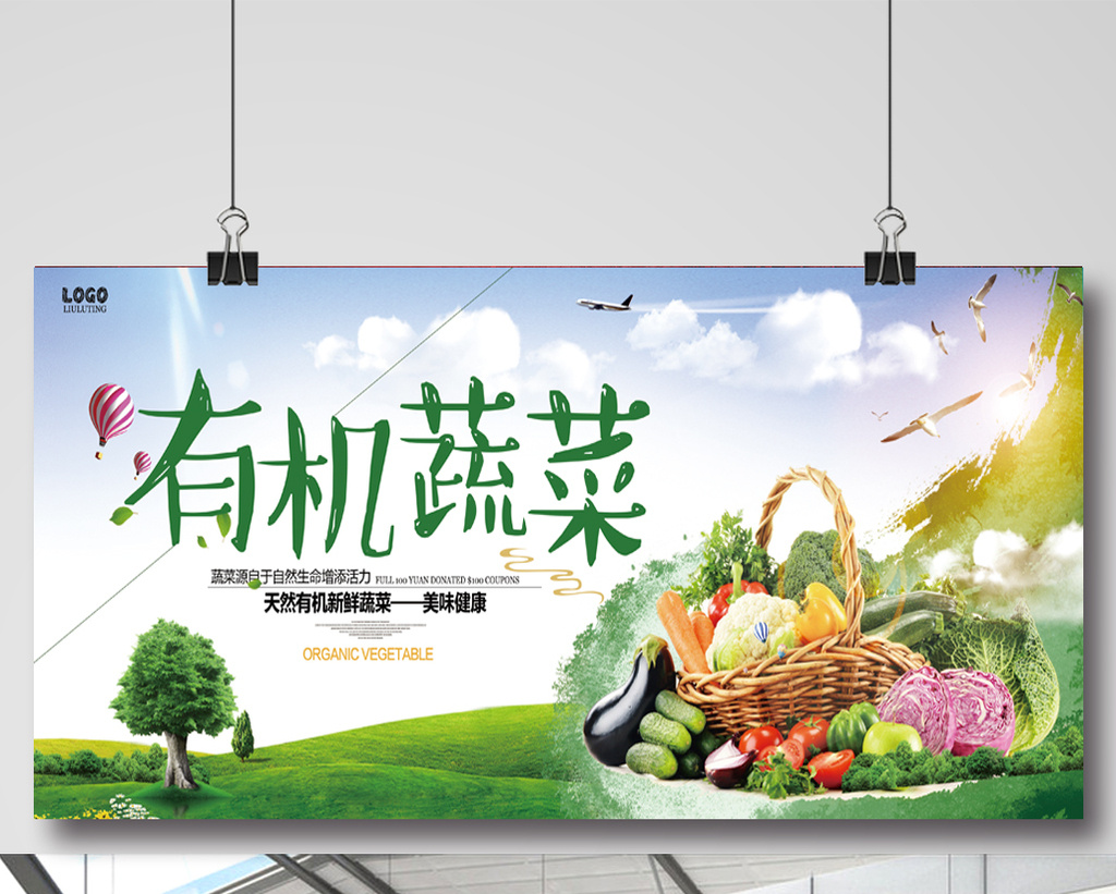 有机蔬菜宣传展板设计