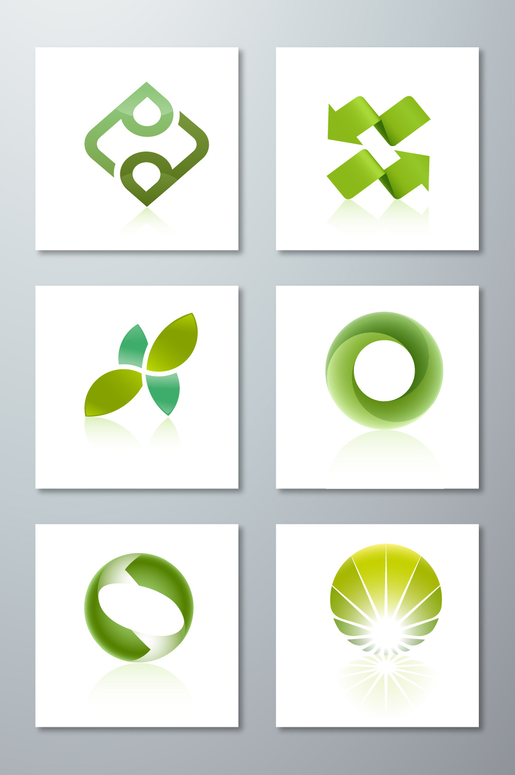 绿色环保主题logo设计元素素材模板免费下载 _广告