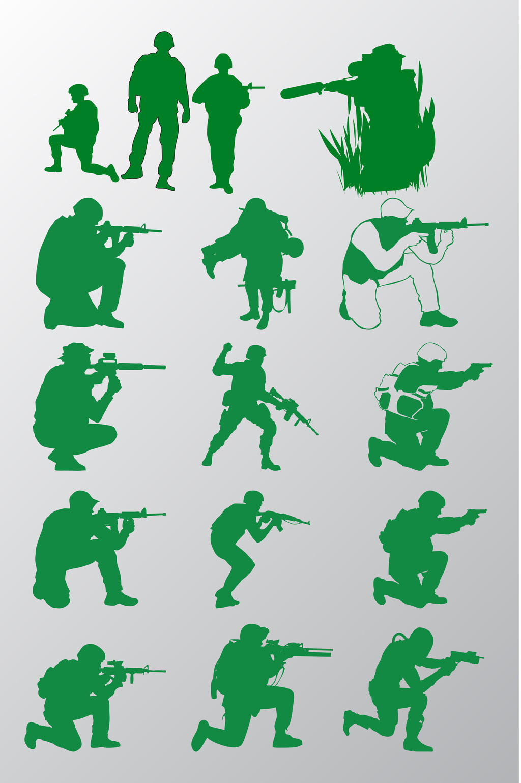 士兵军人剪影素材